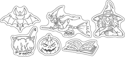 Halloween Clear Silicone stampReusable Stamp with Pumpkins, Skulls, Bats, Santa Claus, and Holiday Designs. Used for Making Cards, scrapbooks, and DIY templates (Halloween Witch)