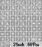 BAMIDELE 2 Inch Alphabet Letter Stencils for Painting, 66 Pcs Reusable Plastic Calligraphy Letter Stencils and Numbers Template Kit for Painting on Wood, Chalkboard, Fabric, Door Porch, Wall Art