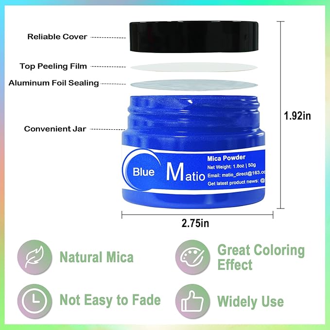 Matio Wine Red Mica Powder for Epoxy Resin, 1.8oz/ 50g Pearlescent Effect Mica Powder Natural Color Pigment for Soap Making, Bath Bomb, Candle Dye, Resin Craft, Paint, Nails Art, Jewelry,Slime Pigment