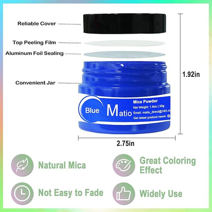Matio Pink Mica Powder for Epoxy Resin, 1.8oz/ 50g Pearlescent Effect Mica Powder Natural Color Pigment for Soap Making, Bath Bomb, Candle Dye, Resin Craft, Paint, Nails Art, Jewelry, Slime Pigment