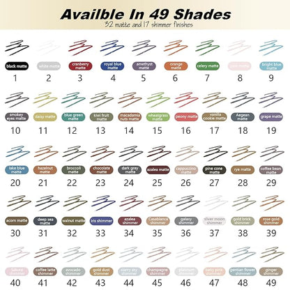 Smudge Proof Eyeliner, Waterproof Retractable Eye liner with Brush, Matte and Shimmer Eyeliner Pencil, Creamy Texture, Long lasting & Smooth(15 Wheatgrass Matte)
