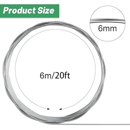 Pelopy Aluminum Wire 1/4 Inch Diameter Metal Wire 20 ft Armature Bendable Armature for Sculpting Dolls Floral Jewelry Making Weaving DIY Crafts, Silver