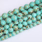 12mm 32pcs Turquoise Beads with Mother of Pearl Blue Howlite Shell Turquoises Stone Round Beads for Jewelry Making Bracelet
