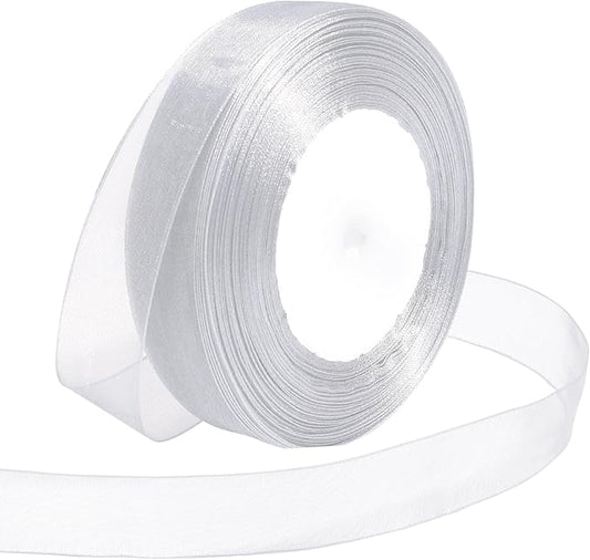 Ribbon for Gift Wrapping 3/4 inch Dusty Blue Sheer Organza Ribbon for Flower Bouquet Tulle Thin Chiffon Ribbons for Wedding Invitations Christmas Halloween Presents Decorations Crafts 50 Yards