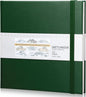 Moinchore Back to School Gifts Square Sketchbook 8 x 8 Inch Hardcover Art Sketch Book Drawing Papers 120 Pages, Mixed Media Journal Notebook with Elastic Closure Sketchbook for Drawing(Green)