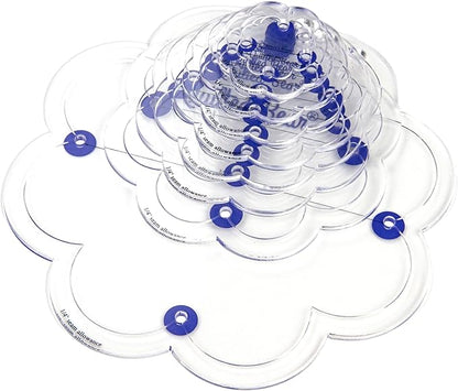 The Quilted Bear Flower Quilting Templates – 8 Clear Non-Slip Acrylic Quilt Templates for Precise Fabric Cutting & Stress-Free Machine Quilting - Ideal for Quilt & Sewing Supplies (¾–3")