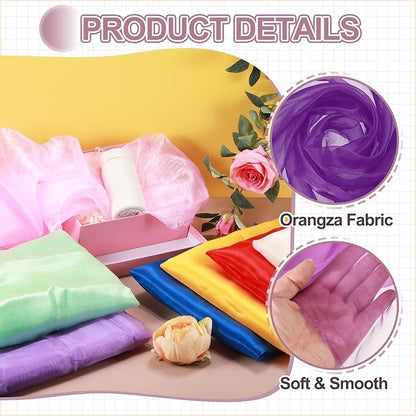 MECCANIXITY Iridescent Sheer Organza Fabric, 10 Yards x 59 Inches Solid Holographic Shiny Fabric Organza Cloth for Wedding, Curtains, Costume, Photo Background, Dark Purple