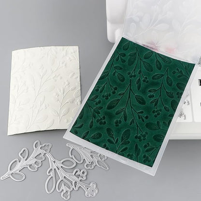 3D Embossing Folder and Metal Die Set for Card Making,Texture Fades Flower Background Embossing Template Paper Card Embossing Stencil for DIY Scrapbooking Photo Album Card Paper Craft Decoration