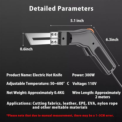 Foam Cutter Electric Hot Knife, 300W Styrofoam Cutting Tool, 4-in-1 Kit for Cutting Foam Board Insulation, EPP, EPS, XPS, EVA, EPE, PU, KT Board, Sponge, Nylon