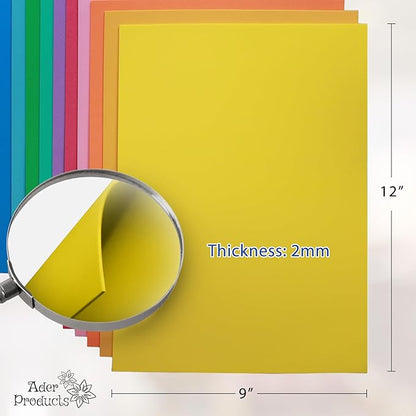 EVA Foam Sheets for Crafts, 15 Assorted Colors, 9 x 12 Inch, 2mm Thickness, 15 Pack – Perfect for DIY Arts and Crafts, Foam Paper for Kids, Cosplay and Costumes