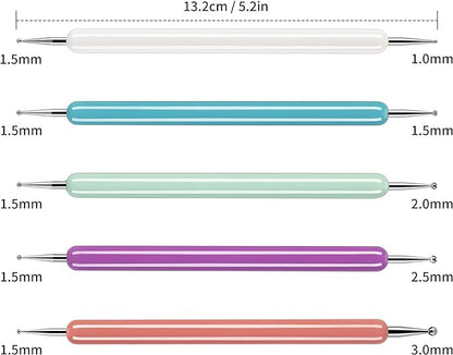 5 Pcs Pattern Tracing Stylus, Ball Embossing Stylus for Transfer Paper, Tracing Tools for Drawing, Embossing Tools for Paper, Art Dotting Tools for Nail Art, Ball Tip Clay Tools Sculpting Stylus