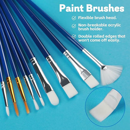 Paint Brushes Set, 20 Sizes Different Kids Painting Brushes Acrylic Paint Brush Set, Paint Brushes Bulk for Nail, Face Art, Craft, Rock Painting and School Project