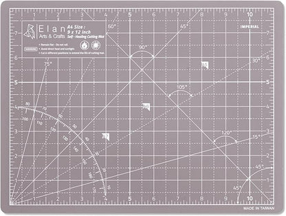Elan Cutting Mat A4 Black & Taupe, Self Healing Cutting Mat 9x12 Inch, 5-Ply Craft Board Black, Hobby Board for Crafts 9x12 Inch