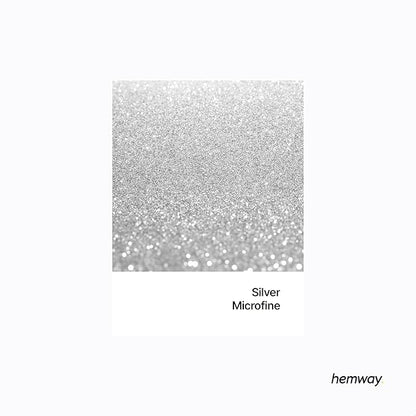 Hemway Polyurethane & Epoxy Resin Glitter 100g / 3.5oz Metallic Crystal Flake Additive for Flooring Jewelry Tumblers Glass Pigment - Microfine (1/256" 0.004" 0.1mm) - Silver