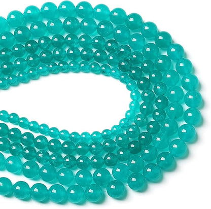 38PCS 10mm Natural Stone Beads Blue Amazonite Jade Stone Round Loose Beads for Jewelry Making DIY Bracelet Necklace 15 Inch