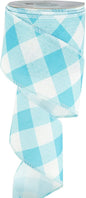 MEEDEE Blue and White Check Ribbon Christmas Wired Ribbon Blue White Burlap Ribbon 2.5 Inch X 10 Yards for Crafts Christmas Tree Decoration Birthday Decor Bows Making Flower Wreath Gift Wrapping