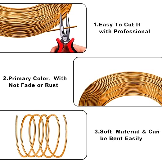 2mm Aluminum Wire - 100ft, 12 Gauge, Bendable Anodized Metal for Sculpting, Jewelry Making, Armature Making, Wire Weaving & Wrapping, Crafting