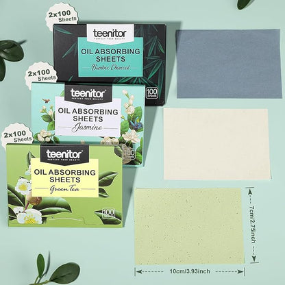 Teenitor Oil Blotting Sheets for Face, 600 Sheet Oil Absorbing Sheets for Face, Blotting Papers for Face Blotting Paper for Oily Skin, Oil Wipes for Face Oil Sheets, Oil Pads for Face Oil Control Film
