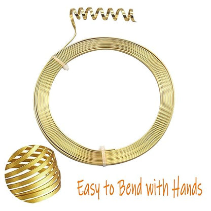 Cinvo 3 Rolls Flat Craft Wire Jewelry Wire Flexible Aluminum Wire Tarnish Resistant for Bezel Sculpting DIY Jewelry Craft Making (1mm Thickness, 3mm Width, Silver, Gold and Rose Gold)