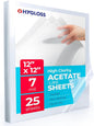 Hygloss 12" x 12" Acetate Paper - 7 Mil Clear Acetate Sheets for Crafts Projects, Cricut Stencil Sheets, Classroom Stencil Sheets, Reusable Transparent Clear Plastic Sheet (Not for Printers) 25 Pack