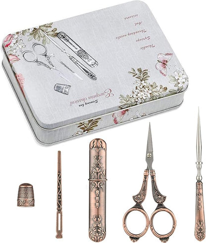 Vintage Sewing Scissors European Antique Vintage Sewing Kit Sharp Dressmaker Fabric Sewing Shears Scissor, Bronze