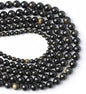 AAA Natural Gold Obsidian Gemstone Beads Energy Healing Power Stones Round Loose Beads for Jewelry Making, DIY Bracelet Necklace 6mm 60pcs