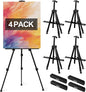 AROIC 4 Pack Painting Display Easel Stand Portable Adjustable Metal Tripod Artist Canvases Height from20to66Inch Extra Sturdy forTable-Top/Floor Painting, Drawingand Displaying,Black with4Storage Bag