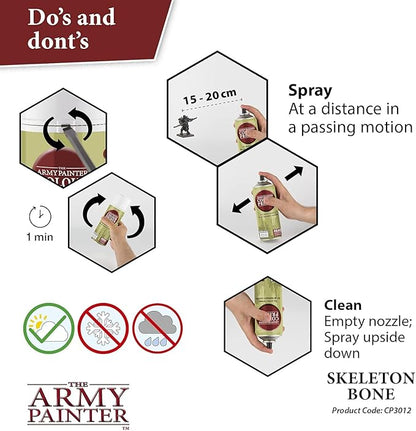 The Army Painter Color Primer Spray Paint, Skeleton Bone, 400ml, 13.5oz - Acrylic Spray Undercoat for Miniature Painting - Spray Primer for Plastic Miniatures