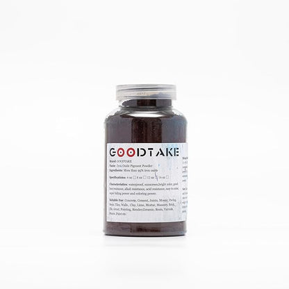 GOODTAKE Concrete Pigment, Brown Iron Oxide Powder, Concrete Cement Dye Color Pigment for Pastel Tile Paint Cement Mortar Grout (Brown, 2 Pounds)