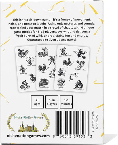 Match Mob – Fast-Paced 1-Minute Party Game for Large Groups – Hilarious Chaotic Charades – Quick & Easy Party Games for Adults, Teens & Kids – Ages 7+ for 3-16+ Players