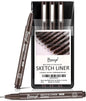 Bianyo Sepia Tone Art Pen Set, 5 Assorted Tips - Warm Pigment Ink Sketch Liner for Vintage Sketching, Nature Illustrations, and Elegant Calligraphy, Water-Resistant and Archival Quality