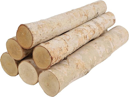 6-Pack White Birch Logs for Fireplace - Birch Tree Logs for Decoration, Decorative Firewood for Faux Mantel, Indoor Decor, DIY Crafts, and Planter Decoration (2.4"-3.2" Dia. x 16" Long)