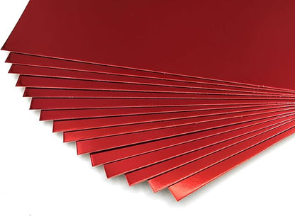 TGXRZX Metallic Red Cardstock Paper,Size 8 "x 11" (250gsm), 15PCS,Mirror Finish Gold Foil Board for Crafting, Invitations, and Decorations,Die Cut and Plotter,Card Making (Bright red)