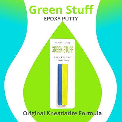 Green Stuff Putty - 12 Inches - Epoxy Putty for Miniatures, Sculpting, and Modeling - Original Kneadatite Greenstuff