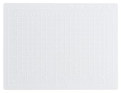Dahle Vantage 10680 See-Through Premium Self-Healing Cutting Mat, 9"x12", 1/2" Grid, 5 Layers for Max Healing, Perfect for Crafts & Sewing, Clear