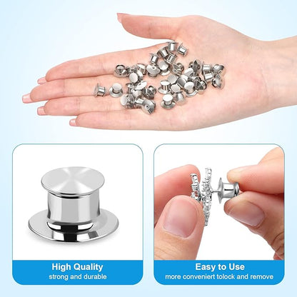 20PCS Locking Pin Back Locking Pin Keeper Clasp, Metal Pin Backing for Brooch Enamel Lapel Pin Lock