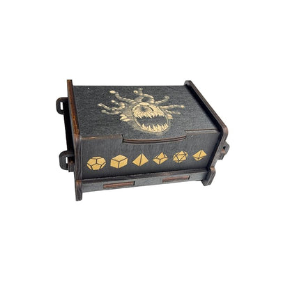 Dice Box - BLACK - 6x4x3 Also holds jewelry and great for desks and desk top items (Beholder)