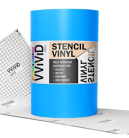 VViViD Blue Stencil Vinyl Masking Film with Anti-Bleed Technology (12" x 10ft)
