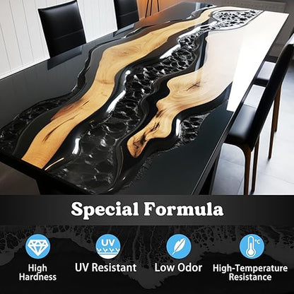 LET'S RESIN EPOXY RESIN Black Resin Epoxy,44OZ Bubble Free & High-Gloss Epoxy Kit,Self Leveling epoxy and Hardener for Art Crafts,Jewelry Making,Resin Molds
