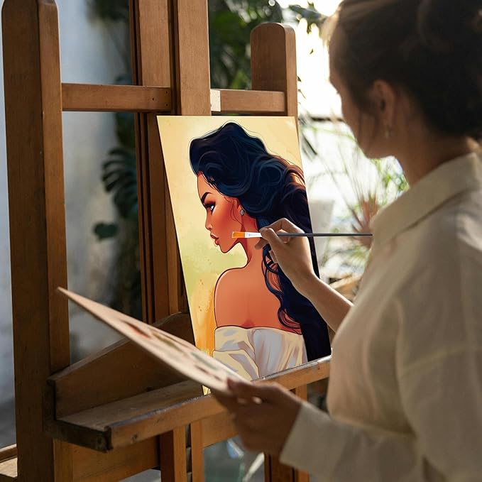 Cholemy 36 Pcs Paint and Sip Kit for Adults 8''x10'' Pre Drawn Canvas for Painting DIY Afro Acrylic Painting Kit Wood Easel Brushes Date Night Bulk for Christmas Party Gifts(Fashion Women)