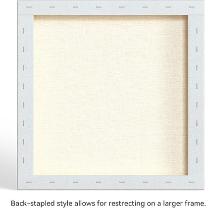 PHOENIX 18x18 Inch 2 Pack Artist Canvas - Large Square Stretched Canvases for Painting - 3/4 Inch Profile, 100% Cotton 11 Oz. Gesso Primed White Blank Professional Canvas Oil & Acrylic Paints