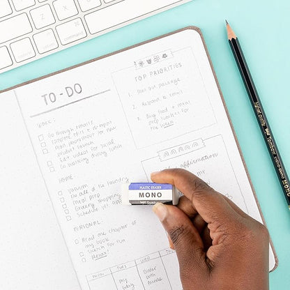 Tombow 57321 MONO Eraser, White, Small, 5-Pack. Cleanly Removes Marks Without Damaging Paper