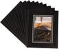 HOTUO 10 Pack Acid Free Black Picture Frame Mats, Pre-Cut 11x14 Picture Mats with Ivory Core Bevel Cut for 8x10 Photo, Signature Friendly 4 Ply Thickness Photo Mat for Frames (Black with V-Groove)