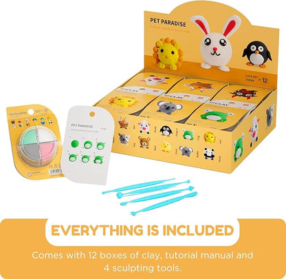 Air Dry Clay Kits - Modeling Clay for Kids, Ultra Light & Soft, Safe & Non-Toxic, DIY Air Dry Clays Kit with Sculpting Tools and Tutorials, Creatible Art Crafts Toys Gifts for Boys Girls
