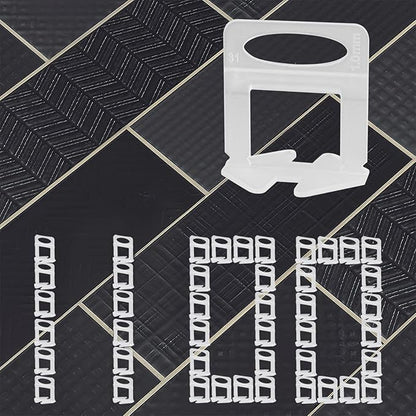 1100 Pcs Tile Leveling System Clips 1/8" (3.0mm) for Ceramic Tile and Stone Installation - DIY Tile Leveler Spacers Kit for Perfect Alignment(1100, 1/8)