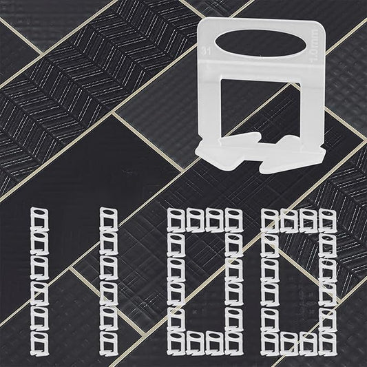 1100 Pcs Tile Leveling System Clips 1/32" (1.0mm) for Ceramic Tile and Stone Installation - DIY Tile Leveler Spacers Kit for Perfect Alignment(1100, 1/32)