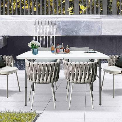 4 FT Folding Table, Plastic Portable Tables for Dining Parties Card Picnic Camping, Granite White