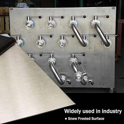304 Stainless Steel Sheets Metal 12" x 16" x 1/64" (0.50MM) Inch 304 Stainless Steel Plates 24 Gauge Stainless Steel Shim Stock Plates Metal Sheets for Crafting, Stovetop, Snow Frosted Surface