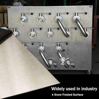 304 Stainless Steel Sheets Metal 8" x 12" x 1/16" (1.60MM) Inch 304 Stainless Steel Plates 16 Gauge Stainless Steel Shim Stock Plates Metal Sheets for Crafting, Stovetop, Snow Frosted Surface