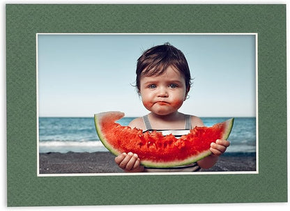 8x10 Mat for 6x8 Photo - Precut Hunter Green Picture Matboard for Frames Measuring 8 x 10 Inches - Bevel Cut Matte to Display Art Measuring 6 x 8 Inches - Acid Free ONE MAT